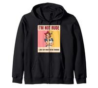 I'm Not Rude I Just Say What You're Thinking Funny Retro Zip Hoodie