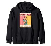 I'm Not Rude I Just Say What You're Thinking Funny Retro Zip Hoodie