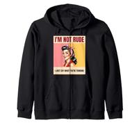 I'm Not Rude I Just Say What You're Thinking Funny Retro Zip Hoodie