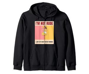 I'm Not Rude I Just Say What You're Thinking Funny Retro Zip Hoodie