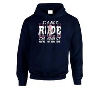 I'm Not Rude I'm Honest Funny Men's Hoodie Cotton Tee Sarcastic Humor Gift for Him Men's Jumper Hoodie Navy Blue - XX-Large