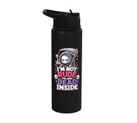 Im Not Rude Im Just Dead Inside Grim Reaper Stainless Steel Insulated Water Bottle