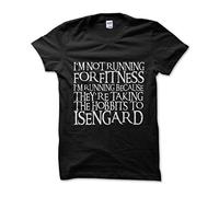 I'm Not Running-for Fitness I'm Running Because They're Taking The Hobbits to Isengard Ringbearer Font T-Shirt (Black, L)