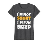 I'm not Short I'm Fun Sized gnome Small Tiny Saying T-Shirt, Women, Dark Heather Grey, X-Large
