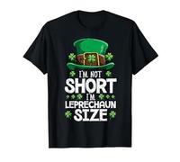 I'm Not Short I'm Leprechaun Size St Patricks Day Boys Men T-Shirt, Men, Black, 4X-Large