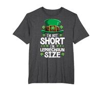 I'm Not Short I'm Leprechaun Size St Patricks Day Boys Men T-Shirt, Men's Big and Tall, Dark Heather Grey, 6X Tall