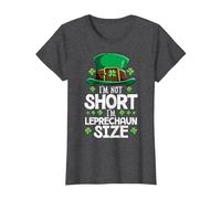 I'm Not Short I'm Leprechaun Size St Patricks Day Boys Men T-Shirt, Women, Dark Heather Grey, Medium