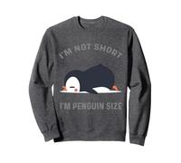 I'm Not Short I'm Penguin Size Cute Penguin Lover Sweatshirt, Adult Unisex, Dark Heather Grey, Large