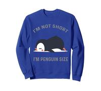 I'm Not Short I'm Penguin Size Cute Penguin Lover Sweatshirt, Adult Unisex, Royal Blue, Medium