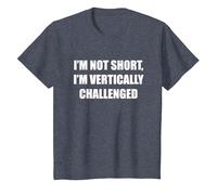 I'm Not Short, I'm Vertically Challenged T-Shirt, Kids, Heather Blue, 6 Years