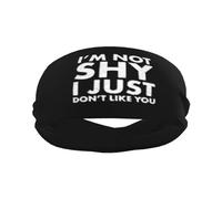 I'm Not Shy I Just Don't Like You Sports Sweatbands for Men & Women, Non-Slip Elastic Wristbands & Headbands for Basketball, Tennis, Workout, Gym, Yoga, Absorbent & Breathable (Black)