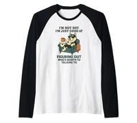 I'm not Shy I'm just Good at Figuring Out Who's Worth Husky Raglan Baseball Tee