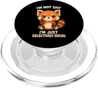 I'm Not Shy I'm Just Selectively Social Red Panda PopSockets PopGrip for MagSafe