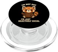 I'm Not Shy I'm Just Selectively Social Red Panda PopSockets PopGrip for MagSafe