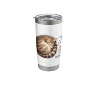 Im Not Sleeping Im On Energy Saving Mode Funny Tabby Cat Stainless Steel Insulated Tumbler