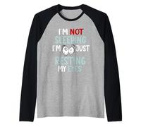 I'm Not Sleeping Just Resting My Eyes Funny Nap Humor Raglan Baseball Tee