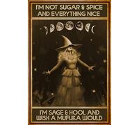I'M Not Sugar Spice And Everything Nice Kitchen Witchery Witches Witches Magic Magic Lover Gift Retro Metal Tin Sign 8X12 Inches