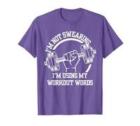 I'm Not Swearing I'm Using My Workout Words,Funny Gym Quote T-Shirt, Men, Purple Heather, X-Large