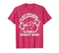 I'm Not Swearing I'm Using My Workout Words,Funny Gym Quote T-Shirt, Men, Red Heather, Large