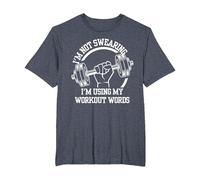 I'm Not Swearing I'm Using My Workout Words,Funny Gym Quote T-Shirt, Men's Big and Tall, Heather Blue, 2X Tall