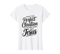 I'm Not that Perfect Christian Value Graphic T-Shirt, Women, White, XL