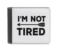 I'm Not Tired with Arrow Men's Bifold Wallet Slim Cash Card Holder Leather Purse