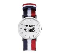 I'm Not Tired with Arrow Sport Watch for Men Women Nylon Strap Wrist Watch Analog Quartz Watch