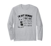 I'm Not Very Demure, I Have ADHD - Cute Halloween Ghost Long Sleeve T-Shirt