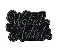 I'm not Weird I'm an Artist Patch Iron on Patches for Clothing Saw On/Iron On Embroidered Patch Applique for Jeans, Hats, Bags (White) (Gray)