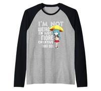 I'm Not Weird I'm Creative Anime Japanese Cute Raglan Baseball Tee