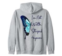 I'm Not With Stupid Anymore Funny Breaking Up Joke Divorce Zip Hoodie