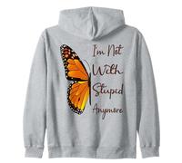 I'm Not With Stupid Anymore Funny Breaking Up Joke Divorce Zip Hoodie