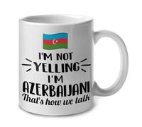 I'm Not Yelling I Am Azerbaijani Azerbaijan Coffee Mug with Handle Tea Mugs Luxury Tea Cup for Everyday Use Hot Chocolate Beverages Latte 330Ml