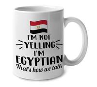 I'm Not Yelling I Am Egyptian Egypt Tea Mugs Cute Coffee Mug Luxury Ceramic Drinkware for Cappuccino Cocoa Café Everyday Use 330Ml