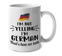I'm Not Yelling I Am German Germany Tea Cup Funny Tea Mugs Luxury Ceramic Drinkware for Latte Milk Everyday Use Hot Chocolate 330Ml