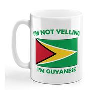 I'M Not Yelling I Am Guyanese Guyana Guyanese Ceramic Coffee Tea Mug Cup Holiday Christmas Hanukkah Gift For Men & Women