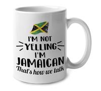 I'm Not Yelling I Am Jamaican Jamaica Tea Cup Novelty Tea Mugs with Handle Coffee Mug for Latte Everyday Use Café Office 330Ml