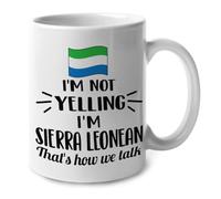 I'm Not Yelling I Am Sierra Leonean Sierra Leone Coffee Mug with Handle Tea Cup Novelty Mug for Beverages Latte Everyday Use Cappuccino 330Ml