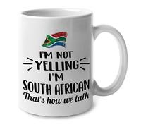 I'm Not Yelling I Am South African South Africa Tea Cup with Handle Tea Mugs Novelty Coffee Mug for Kitchen Beverages Everyday Use Latte 330Ml