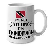 I'm Not Yelling I Am Trinidadian Trinidad Tea Mugs with Handle Coffee Mug Durable Ceramic Drinkware for Beverages Cocoa Everyday Use Kitchen 330Ml