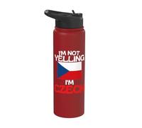 Im Not Yelling Im Czech Funny Czech Republic Stainless Steel Insulated Water Bottle