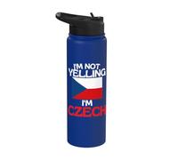 Im Not Yelling Im Czech Funny Czech Republic Stainless Steel Insulated Water Bottle