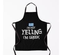 I'm not yelling, I'm Greek with the Flag of Greece Grill Aprons for Kitchen BBQ Chef