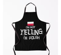 I'm not yelling, I'm Polish With the Flag of Poland Grill Aprons for Kitchen BBQ Chef
