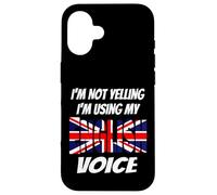 I'm Not Yelling I'm Using My English Voice Union Jack Flag Case for iPhone 16