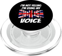 I'm Not Yelling I'm Using My English Voice Union Jack Flag PopSockets PopGrip for MagSafe