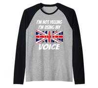 I'm Not Yelling I'm Using My English Voice Union Jack Flag Raglan Baseball Tee