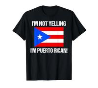 I'm Not Yelling Puerto Rico Rican Countries Flag Value Graphic T-Shirt, Men, Black, XL