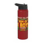 I'm Not Yelling This is My Mom of 4 Boys Voice Mother's Day Stainless Steel Insulated Water Bottle