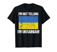 I'm Not Yelling Ukrainian Country Flag Ukraine Retro Value Graphic T-Shirt